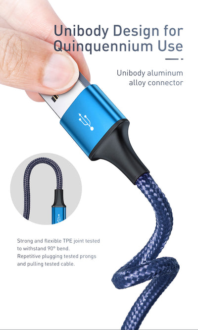 Cable 3 en 1 Rapid Series - iPhone, Android y USB-C Azul Oscuro - Image 22