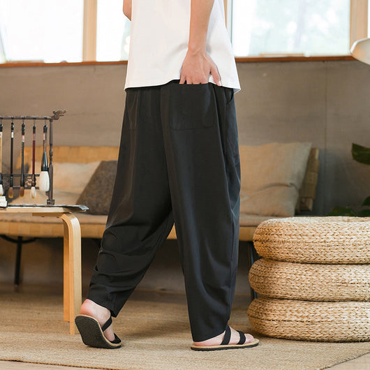 Pantalón Harem Yamamoto Yaosi Estilo Chino en Seda de Hielo para Hombre - Image 4