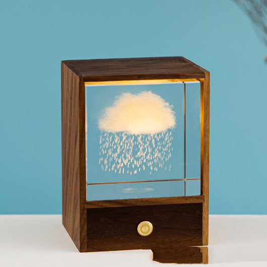 Lámpara Nocturna de Cristal con Diseño de Alce y Nubes - Caja de Madera - Image 21