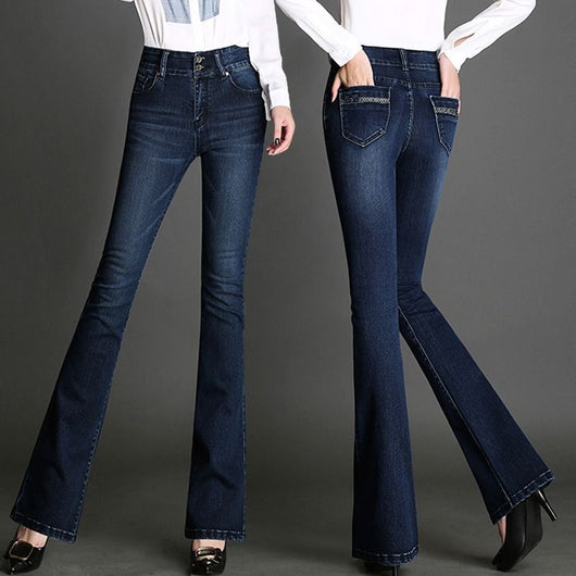 Jeans Talle Alto Elásticos Pierna Ancha Slim - Image 8