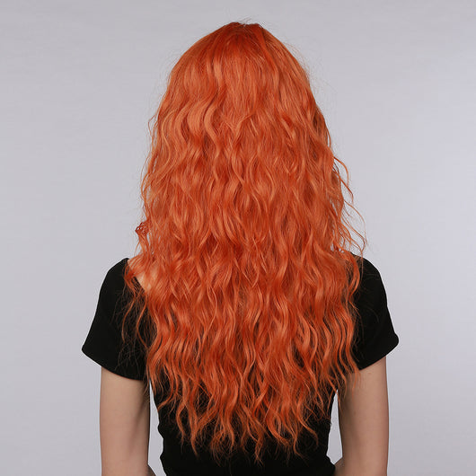 Peluca Halloween Naranja Volumen Pequeño con Flequillo Qi - Image 7
