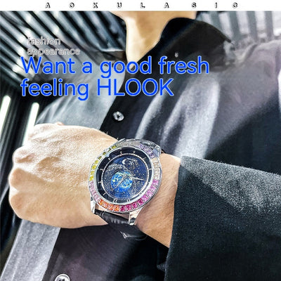 Reloj Mecánico Automático Hombre Cielo Estrellado con Cristales Luminosos Resistente al Agua - Image 6