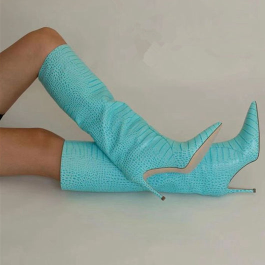 Tacones Altos Stiletto Punta Afilada Verde Fluorescente - Image 14