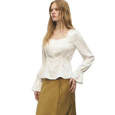Blusa Cuello U con Mangas Abullonadas - Image 5