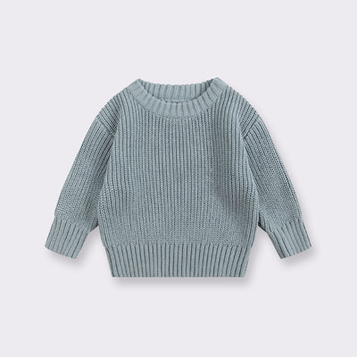 Suéter Básico de Cuello Redondo para Niñas - Colores Lisos - Image 9
