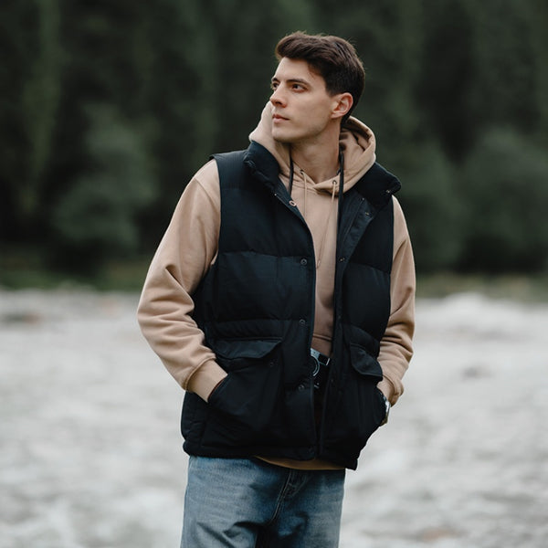 Chaleco Abrigo Impermeable de Plumas de Pato para Hombre