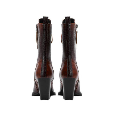 Botas Tacón Grueso Retro con Patrón de Piedra y Cordones - Estilo Fashion - Image 27