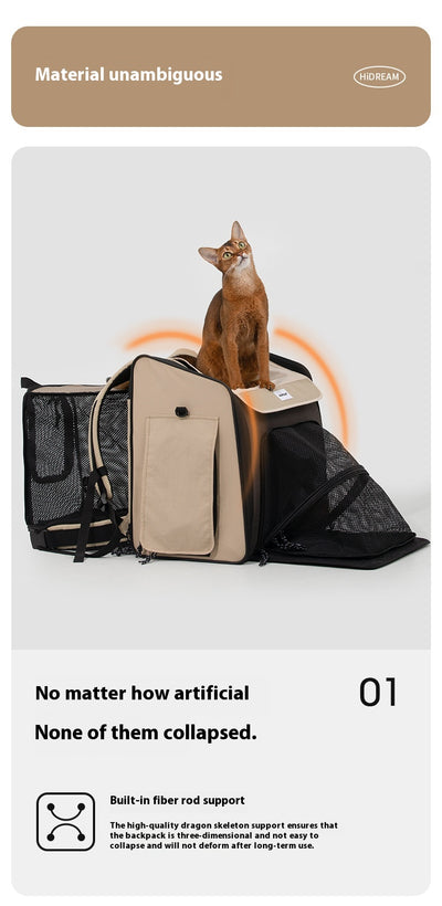 Mochila Transportadora Respirable para Gatos y Perros - Gran Capacidad Portátil - Image 7