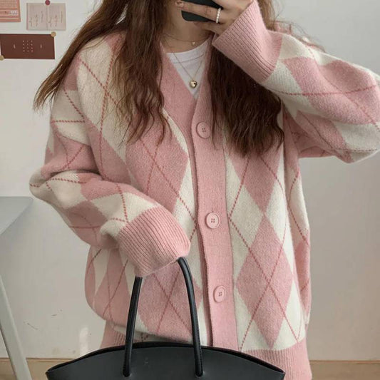 Cardigan Tejido Suelto Estilo Coreano para Estudiantes - Comodidad Casual
