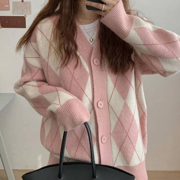 Cardigan Tejido Suelto Estilo Coreano para Estudiantes - Comodidad Casual