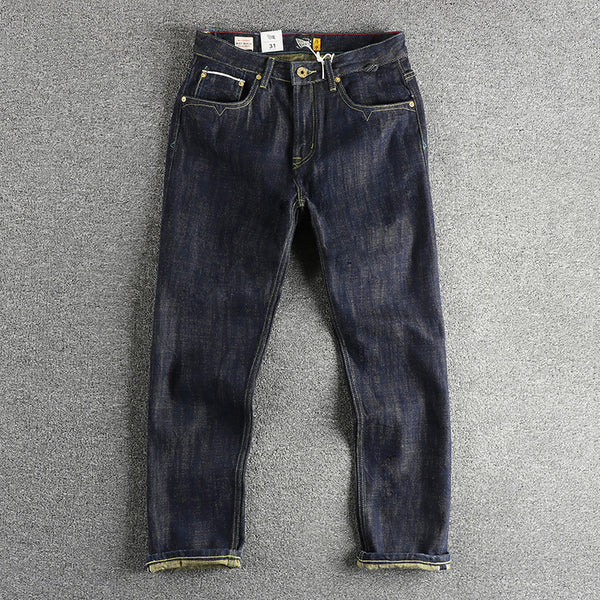 Pantalones Vaqueros Vintage de Algodón Teñido para Hombre