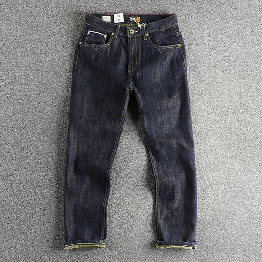 Pantalones Vaqueros Vintage de Algodón Teñido para Hombre