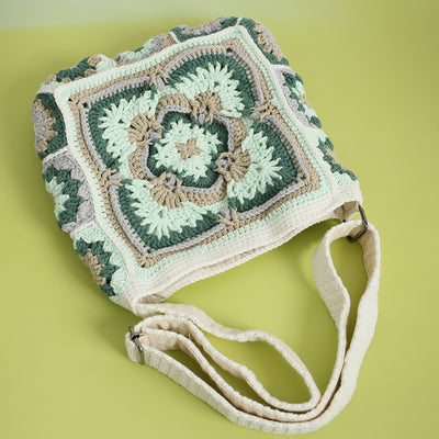 Bolso Bandolera Tejido a Mano Estilo Bohemio Cuadros Abuela - Image 7