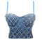 Top Tubo Denim con Perlas Moldeador de Figura