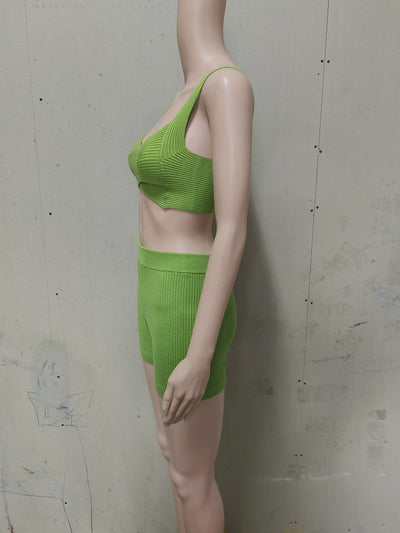 Conjunto Bikini Deportivo Escotado - Top Corto y Short Coordinado - Image 21