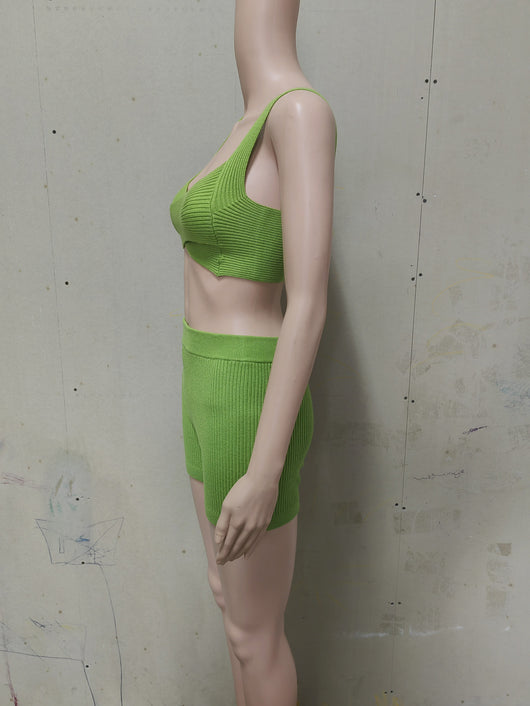 Conjunto Bikini Deportivo Escotado - Top Corto y Short Coordinado - Image 21