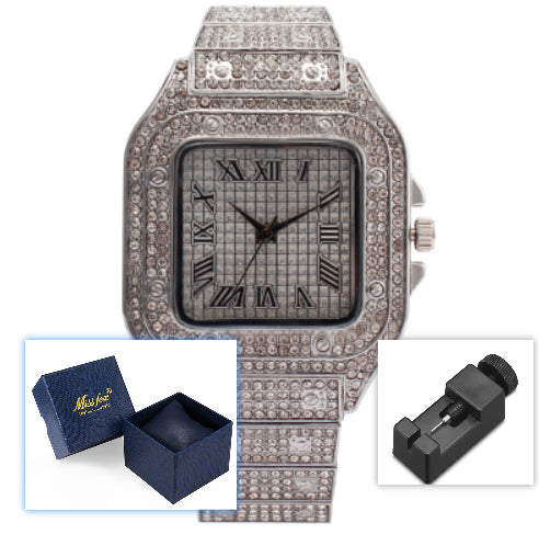 Reloj Elegante para Mujer con Diamantes Cuadrados y Degradado Romano - Image 9
