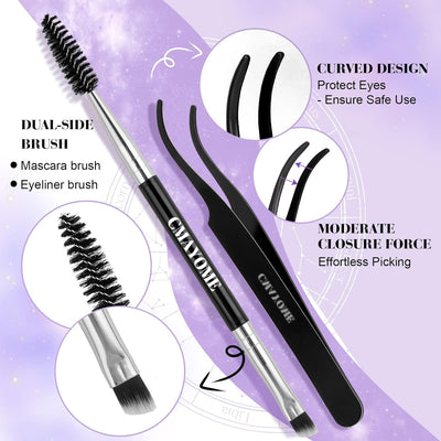 Kit Completo de Pestañas Postizas Segmentadas con Adhesivo Doble