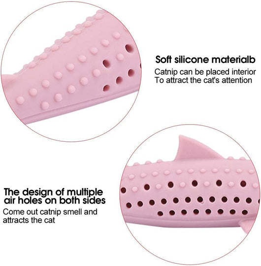 Juguete Interactivo de Silicona para Gatos - Forma de Pez con Hierba Gatera y Limpiador de Dientes - Image 8