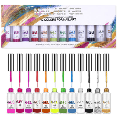 Kit de 12 Colores de Gel Fotopolimerizable 3D con Efecto Spray para Diseño de Uñas