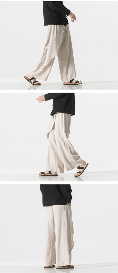 Pantalones Holgados de Algodón y Lino - Estilo Retro Tallas Grandes para Hombre - Image 13