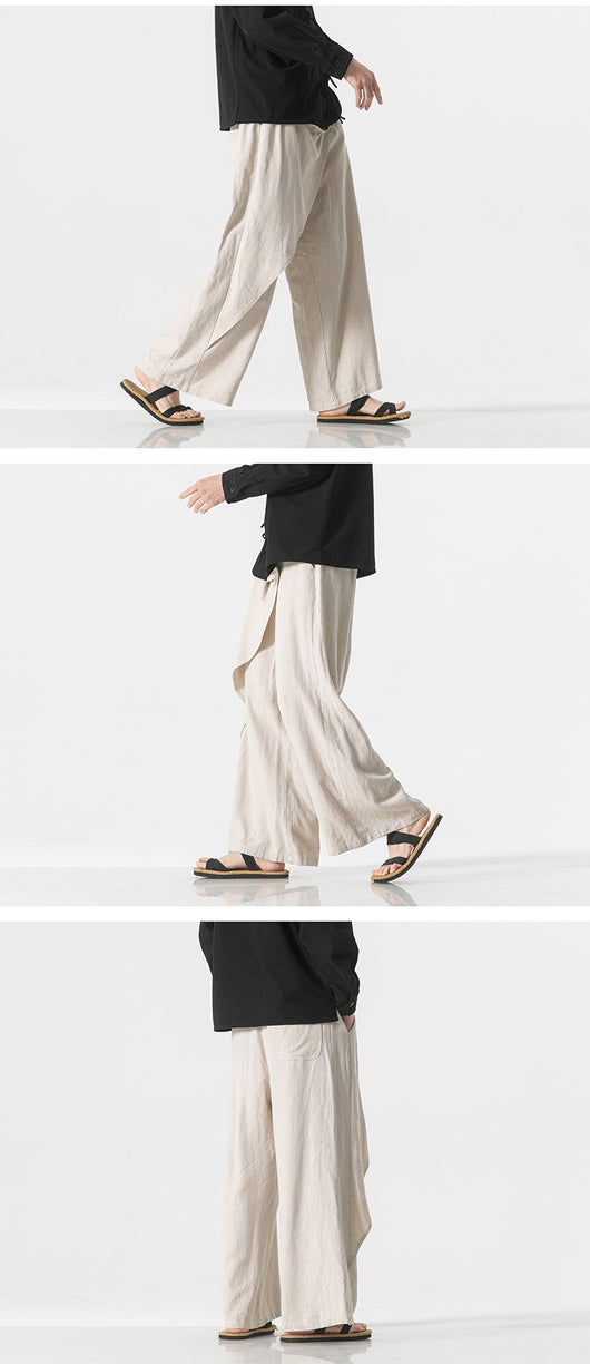 Pantalones Holgados de Algodón y Lino - Estilo Retro Tallas Grandes para Hombre - Image 13