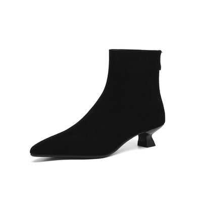 Botas Tobilleras de Gamuza Ante con Punta Fina para Mujer - Image 5