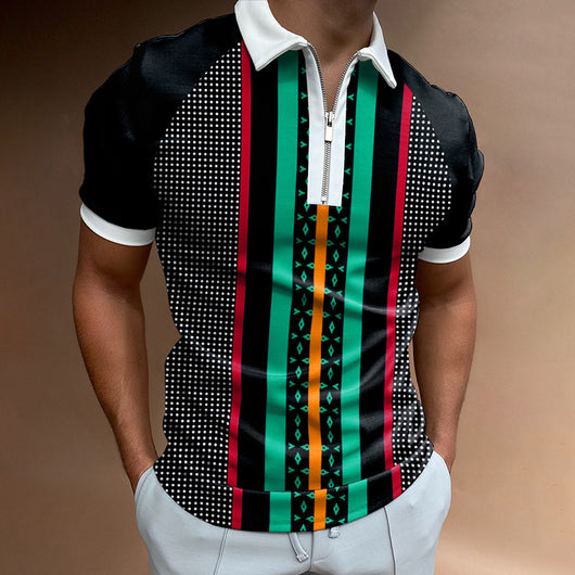 Polo Casual a Rayas Khaki con Cuello Solapa - Image 12
