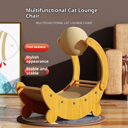 Tabla Rascadora para Gatos con Forma de Luna y Pelota Interactiva - Image 4