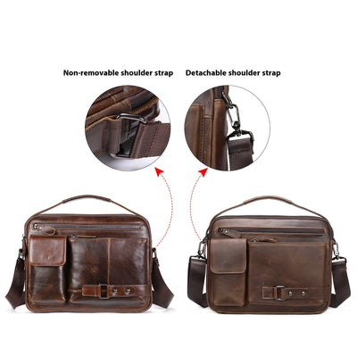 Bolsa Mensajera de Cuero Genuino con Acabado Encerado para Hombre - Image 15