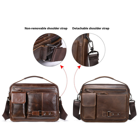 Bolsa Mensajera de Cuero Genuino con Acabado Encerado para Hombre - Image 15