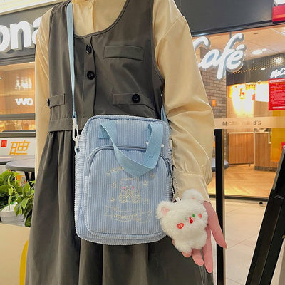 Bolso de Hombro Corduroy Soft Girl - Diseño Adorable y Funcional - Image 8