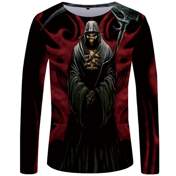 Playera Manga Larga Cuello Redondo con Impresión 3D Digital para Hombre
