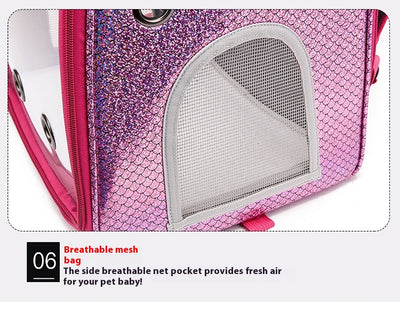 Mochila Transportadora Transparente Plegable para Perros Pequeños con Bolsillo Pañales - Image 35