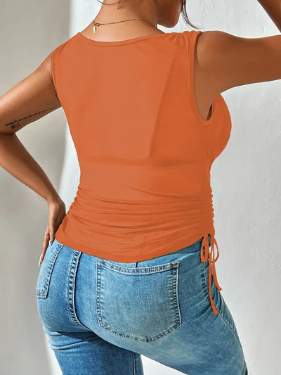 Top Crop Escotado Ajustado de Cintura Alta Sexy - Image 40