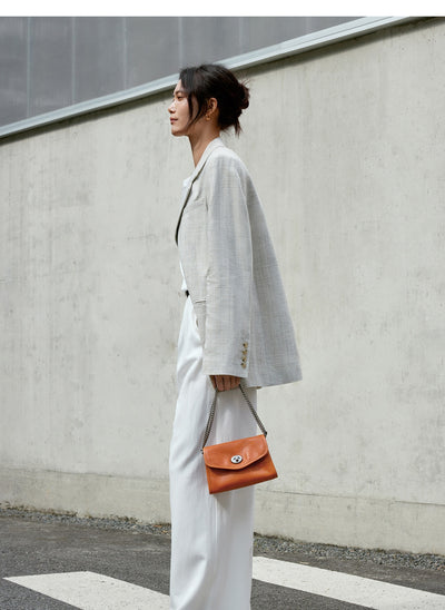 Bolso Mensajero de Cuero con Cadena para Mujer - Image 18