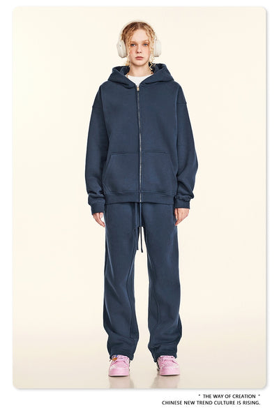 Sudadera con Capucha Polar de Colores Sólidos Holgada y Cómoda para Deportes - Image 35