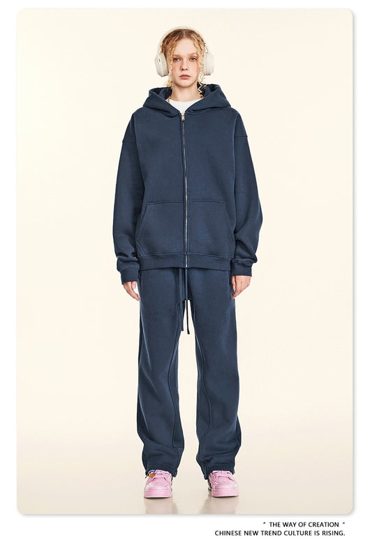 Sudadera con Capucha Polar de Colores Sólidos Holgada y Cómoda para Deportes - Image 35