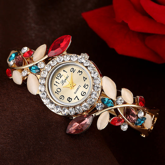 Reloj Pulsera Mujer Cristal Multicolor con Diamantes - Image 8