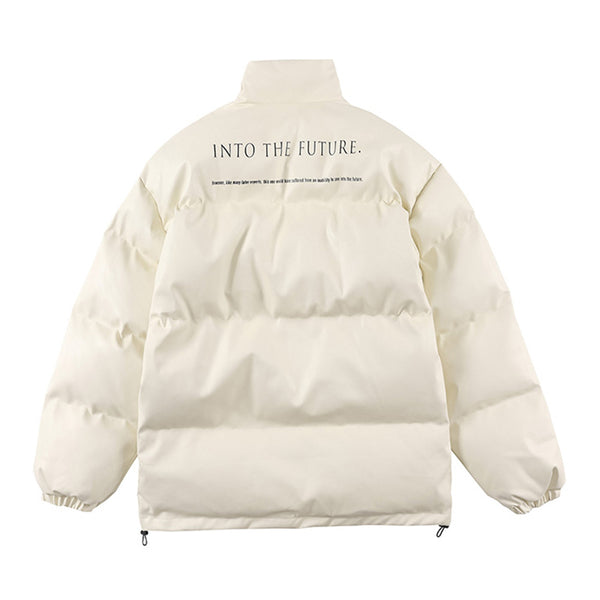 Chaqueta Acolchada de Piel Sintética con Cuello Alto para Hombre