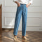 Pantalón Vaquero Cintura Alta Recto Estilo Japonés