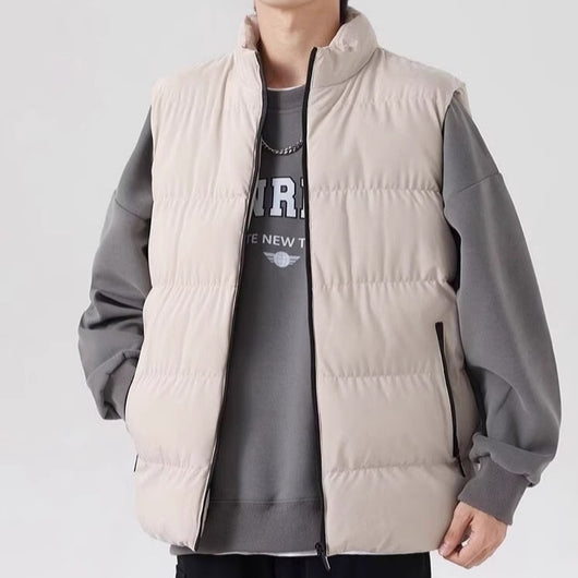 Chaleco Cardigan Slim Fit con Cuello Alto y Cierre - Abrigo Térmico Casual