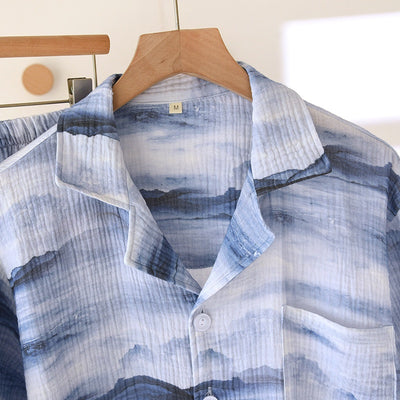 Pijama Corto para Hombre en Crepe de Algodón Doble Hilado - Image 30