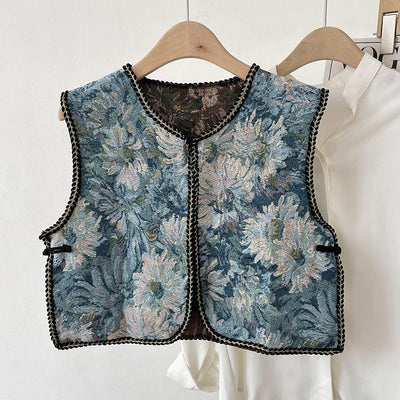 Chaleco Étnico Retro Bordado para Mujer - Abrigo Ligero de Verano