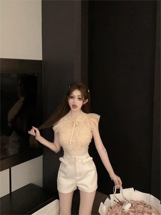 Blusa Elegante con Lazo Francés y Cuello de Solapa en Chifón - Image 8