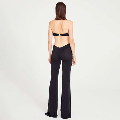Mono Halter Sexy Dorado con Flores - Espalda Descubierta sin Mangas - Image 4