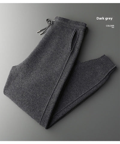 Pantalones Harem Casual de Lana Gruesa con Cintura Alta para Hombre - Image 17