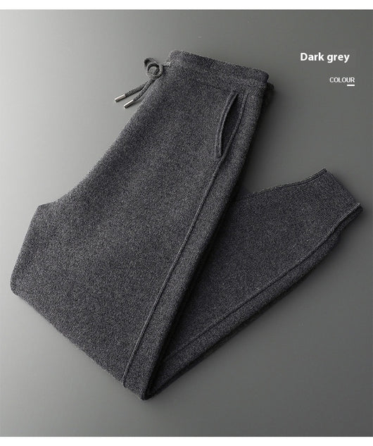 Pantalones Harem Casual de Lana Gruesa con Cintura Alta para Hombre - Image 17