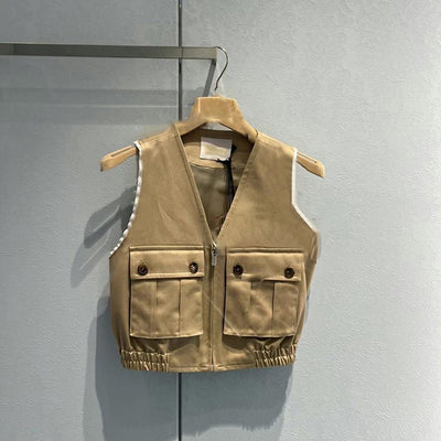 Chaleco de Trabajo Corto para Mujer - Estilo Versátil y Moderno - Image 6