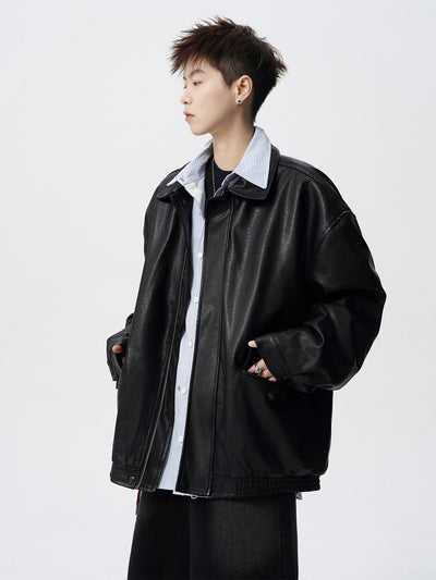 Chaqueta de Cuero para Motociclista Estilo Retro Americano Peso Pesado - Image 9